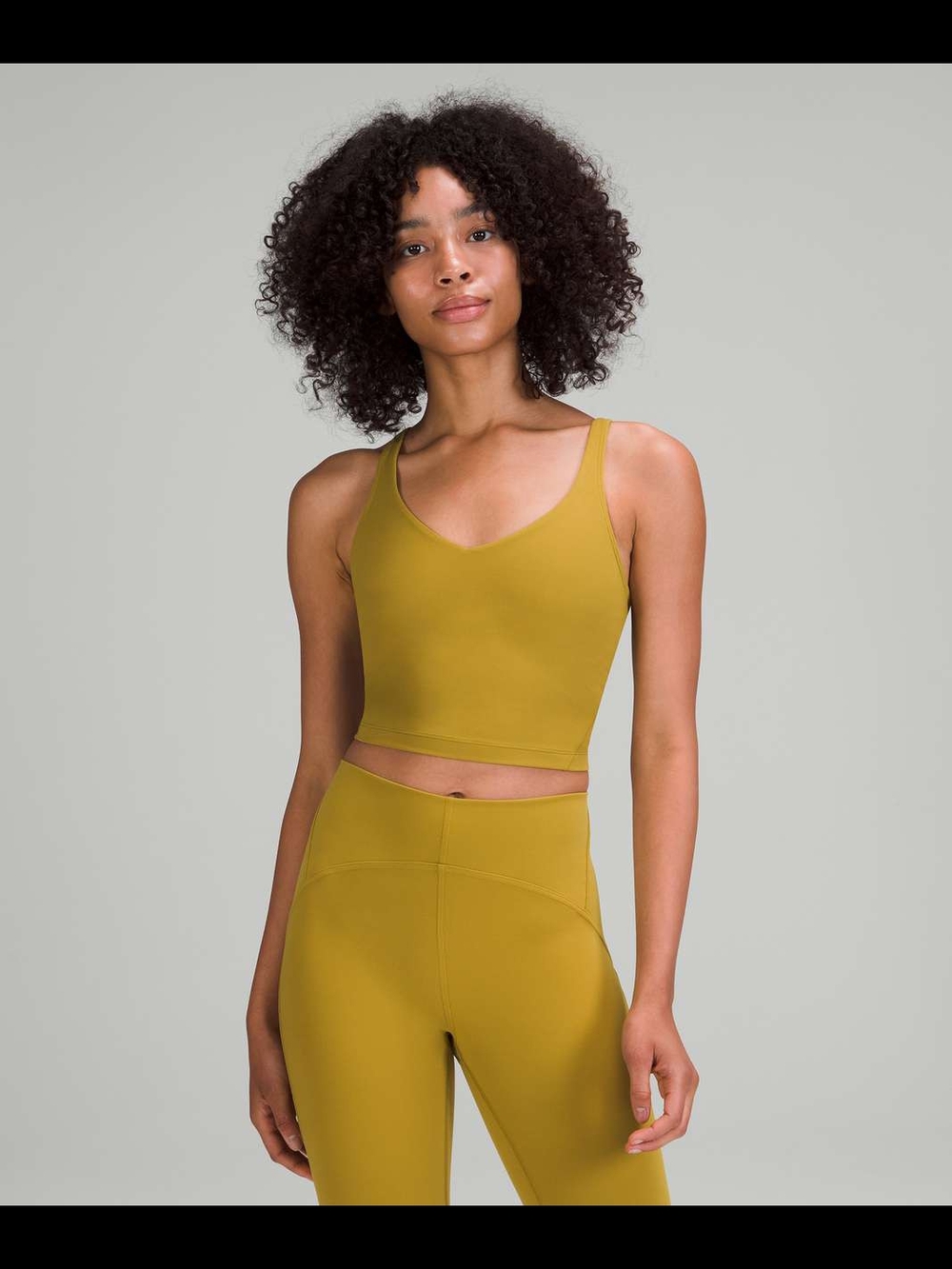 lululemon athletica Women's Mustard Yellow Longline Sports Bra